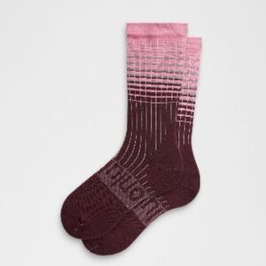Lululemon Power Stride Socks Crew Length *Reflective Sakura /Strawberry M NWT